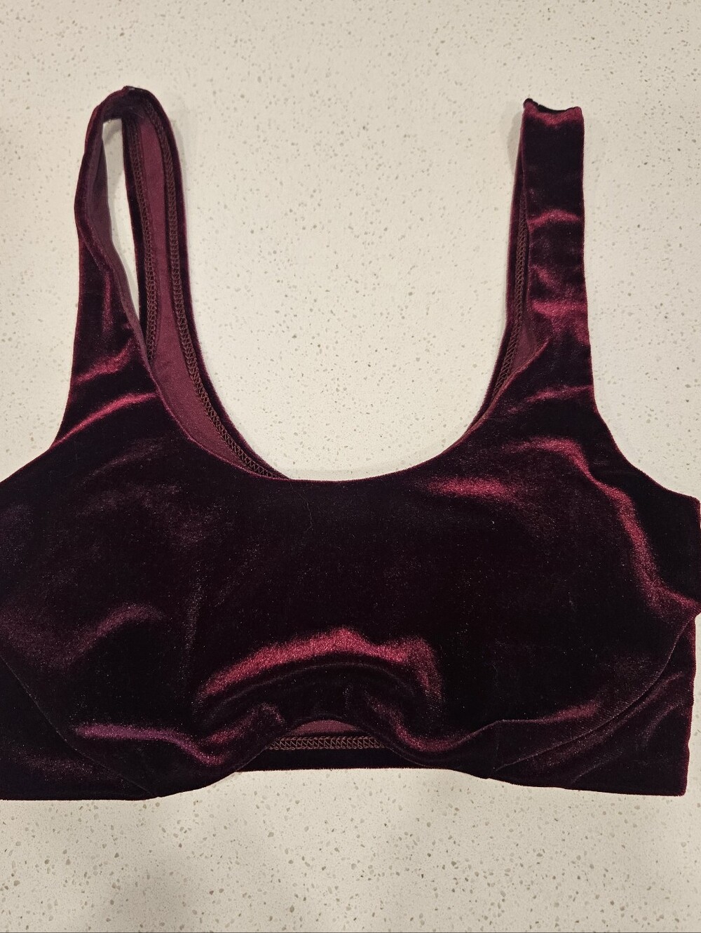 Fashion Nova Velvet Scoop Bralette - Wine Plum